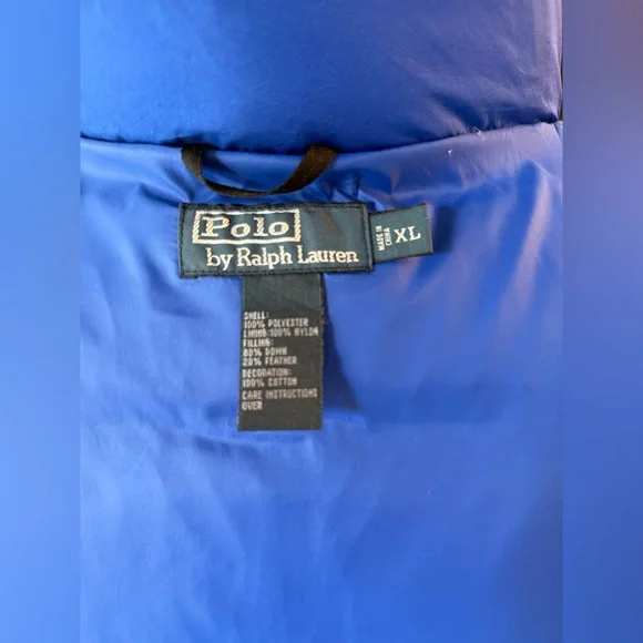 Vintage Polo Ralph Lauren White Puffer Vest with Blue Accents - Picture 4 of 4